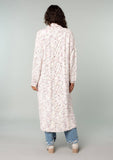Speckled Shawl Collar Long Sleeve Knit Cardigan: Natural/Berry / M/L