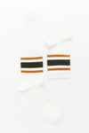 Retro Stripe Style Crew Socks - Classic with Color: Slate Blue