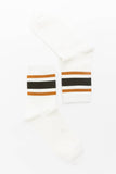 Retro Stripe Style Crew Socks - Classic with Color: Slate Blue
