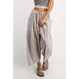 WIDE STRIPE LEG PANTS: Natural Combo / S-M-L(2-2-2)