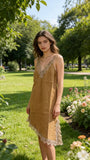 100% Linen Dress REF. 73696: Wasabi