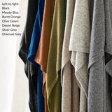 RISI Luxury Merino Cowl Poncho: Olive Green