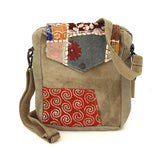 Recycled Military Tent w/Vintage Fabric Crossbody