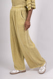 Bootcut Cotton Linen Pants 2 Pockets 20532: 50% linen - 50% cotton / Green / One size