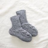 JANA Cable Knit Lined Wool Slipper Socks S/M/L: Cream / UK3-5