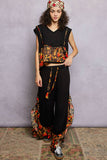 Floral Patterned Multi Style Wrap Scarf: CREAM MULTI / OS