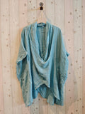 REF 83591 OVERSIZE BLOUSE 100% LINEN: CAMEL