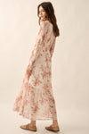 Floral Smocked Woven Maxi Dress: Cream / S