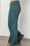 Corduroy flare pants with pockets: CHARCOAL / L