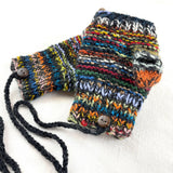 GOPAN Mittens Multi Waste Wool Detachable String: Multi Cream