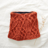 HIRA Cable Handknit Wool Lined Neckwarmer Scarf: Mustard Yellow