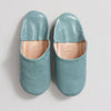 Moroccan Babouche Basic Slippers, Pearl Gray: Medium