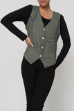 Sleeveless shirt in 100% Linen REF. 5146: Khaki / S/M-L/XL