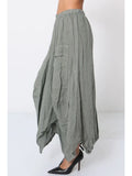 Skirt in 100% linen REF. 7199: Vert Canard / Unique