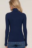 Long Sleeve Turtle Neck Rib Knit Top: LILAC / 2-2-2 (S-M-L)