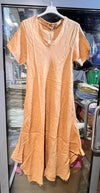 100% Linen Dress REF. 3647: Khaki