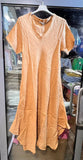 100% Linen Dress REF. 3647: Khaki