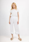 Fancy eyelet embroidery trousers 9204 100% linen: TAUPE