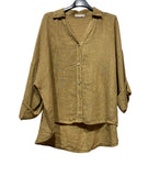 48902 PLAIN LINEN SHIRT: CHOCOLAT
