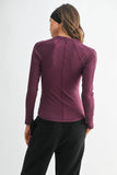 Essential Long-Sleeved Micro-Ribbed Henley Top: Black / S:M:L (2:2:2)
