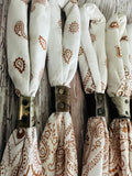 Ivory & Brown Hand Dyed Bandanas: Bandanas Only
