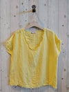 REF 11998 100% LINEN FRINGED BLOUSE.: BLANK
