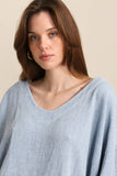 Blouse in 50% linen and 50% cotton REF. 4652: White