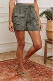 Short in 100% Linen REF. 8570: Navy