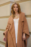 Comfy Oversized Waffle Knit Collared Jacket: Dark Grey