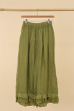 Fancy eyelet embroidery trousers 9204 100% linen: Gris anthracité