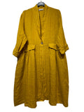 1142 SPRING SUMMER CLOTHING LINEN JACKET: MUSTARD