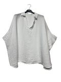 6848 LINEN TUNIC: ANTHRACITE