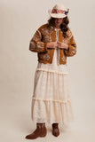 Embroidered Quilted Western Jacket LJ0260: Plum / L