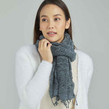 100% Cotton Fair Trade Scarf for Fall, Winter, and Spring: Charcoal