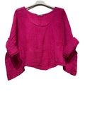 18415 TOP IN LINEN SPRING SUMMER CLOTHING: CAMEL
