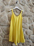 REF 2224  100% LINEN STRAP DRESS: Beis