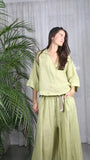 REF 12104 BLOUSE SHIRT COLLAR 100% LINEN: CAMEL