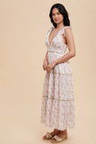 TIERED TIE STRAP MIDI DRESS: GOLDEN POPPY / S