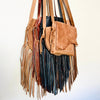 Dakota Leather Fringe Crossbody, Fringe Bags, Leather Bag: Rustic Caramel / Earthy