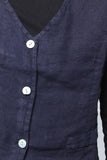 Sleeveless shirt in 100% Linen REF. 5146: Taupe / S/M-L/XL