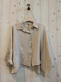 REF 14749 SHORT LINEN SHIRT 100%: KHAKI