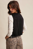 Colored Denim Tie-Front Vest LVT018: Caramel / S