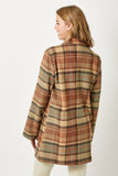 60383 Double Breast Plaid Jacket: Maple Mix / L