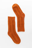 Cushioned Comfort: Women’s Cotton Terry Crew Socks: Rust