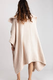 Comfy Oversized Waffle Knit Collared Jacket: Camel