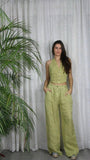 REF 30523 TROUSERS WITH ONE BUTTON 100% LINEN: HEAVENLY