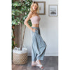 WASHED PLEAT DETAIL COTTON LINEN PANTS: BRICK / S-M-L-XL(2-2-2-2)