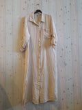 REF 8827 100% LINEN LONG T-SHIRT: BEIGE