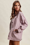 Contrast Collar Utility Barn Jacket LJ0271: Mauve / Contemporary / L