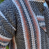 Mexican Poncho Baja Hoodie - Soft Sweatshirt Pullover - Grey: Medium